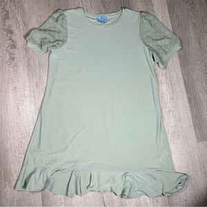 CeCe Mint Green Mini Dress with Sheer Sleeves